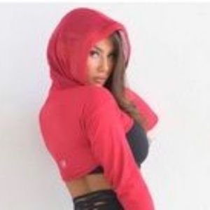 Bombshell sportswear cover crop hoodie